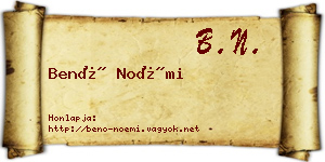 Benő Noémi névjegykártya